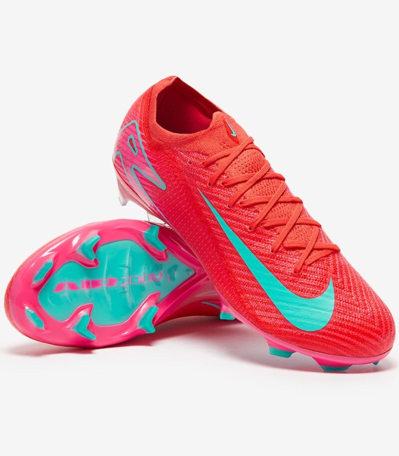 nike mercurial vapor football boots in cherry red with turquoise details 